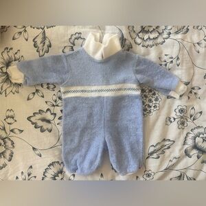Baby Dior | Blue + White Baby Onesie